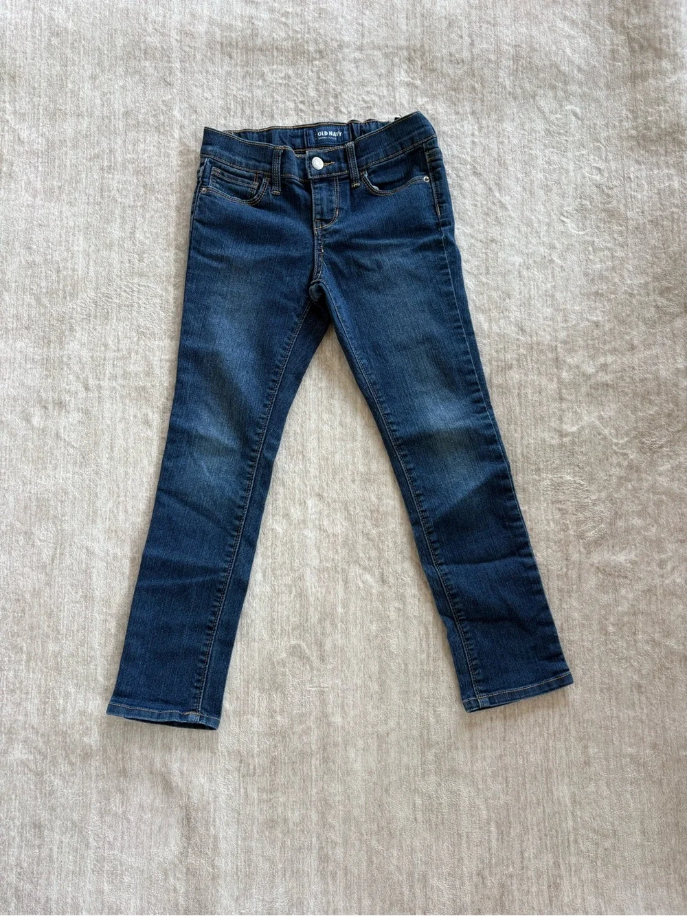 Old Navy Girls Skinny Blue Jeans with adjustable waist straps Size 6